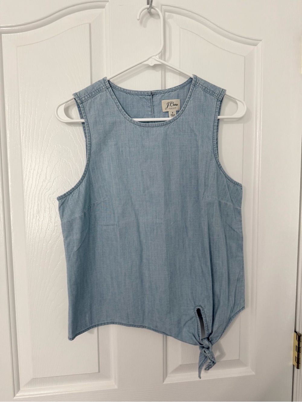 J. Crew Light Blue Denim Tie-Knot Sleeveless Tank